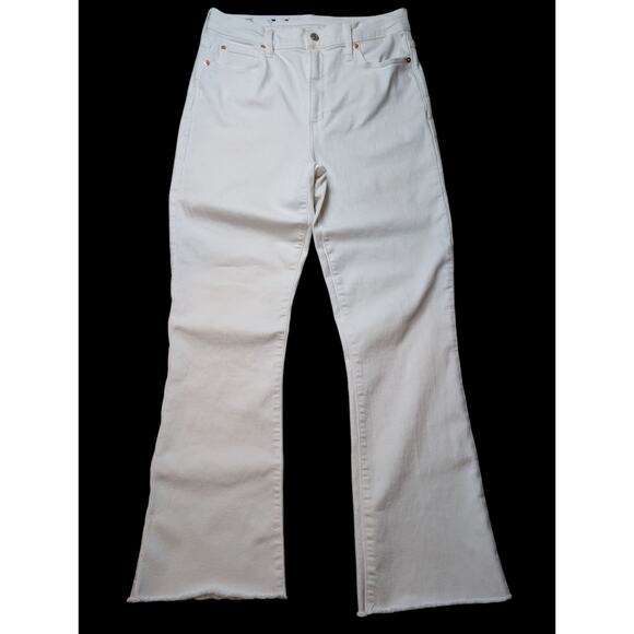 Gap White Kick Fit High Rise Raw Hem Casual Classic Stretchy Jeans Size 30/10T - Picture 2 of 9